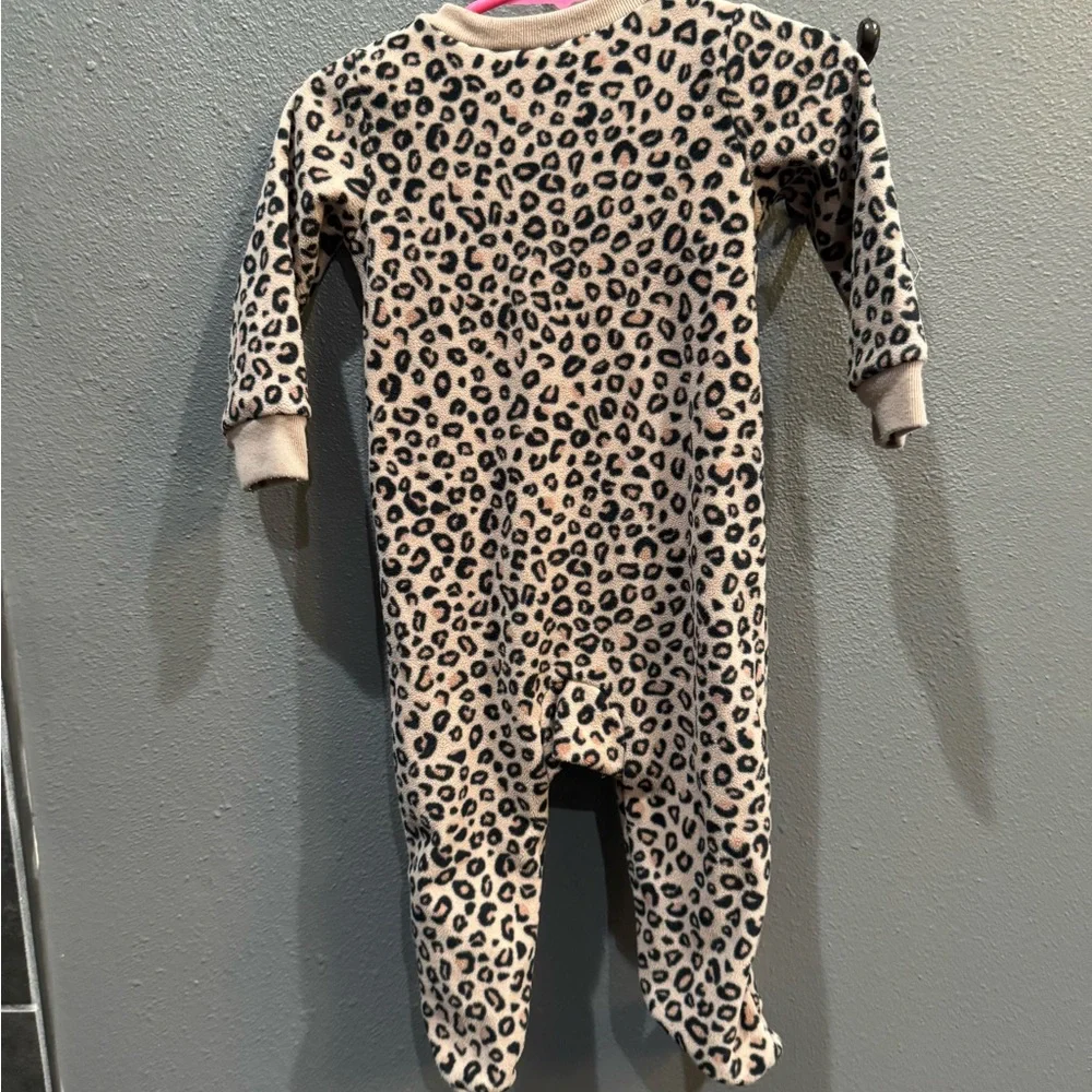 Carter's Tan and Black Animal Print Footie
